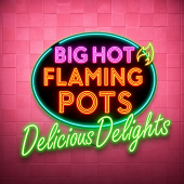 Big Hot Flaming Pots Delicious Delights 徽标