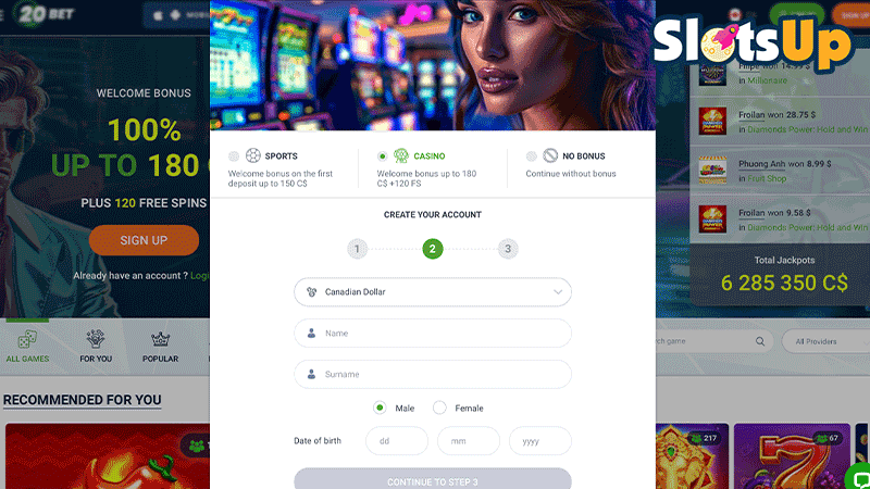 20bet 赌场登录第三步