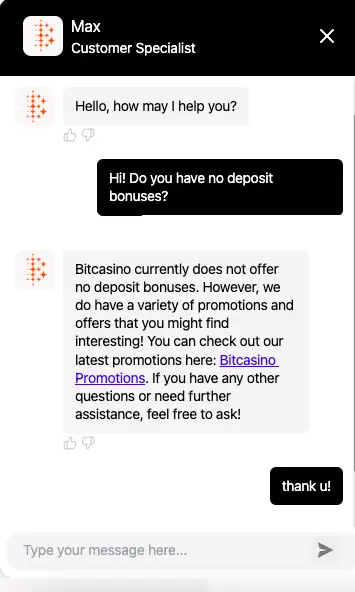 BitCasino.io 客户支持