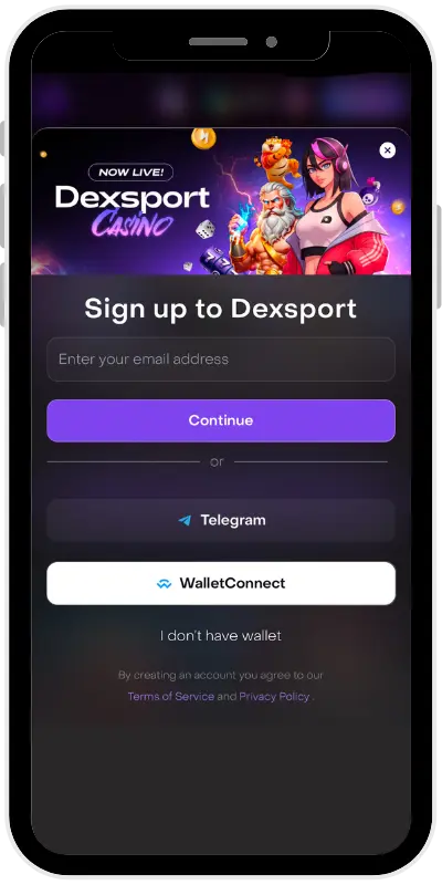 DexSport 注册截图 1